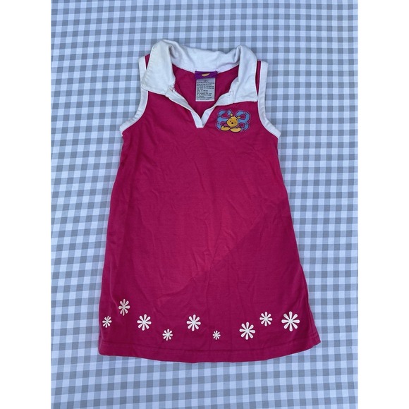Other - Vintage Disney Pooh Pink Dress Collared 3T Rare Winnie The‎ Pooh 90's